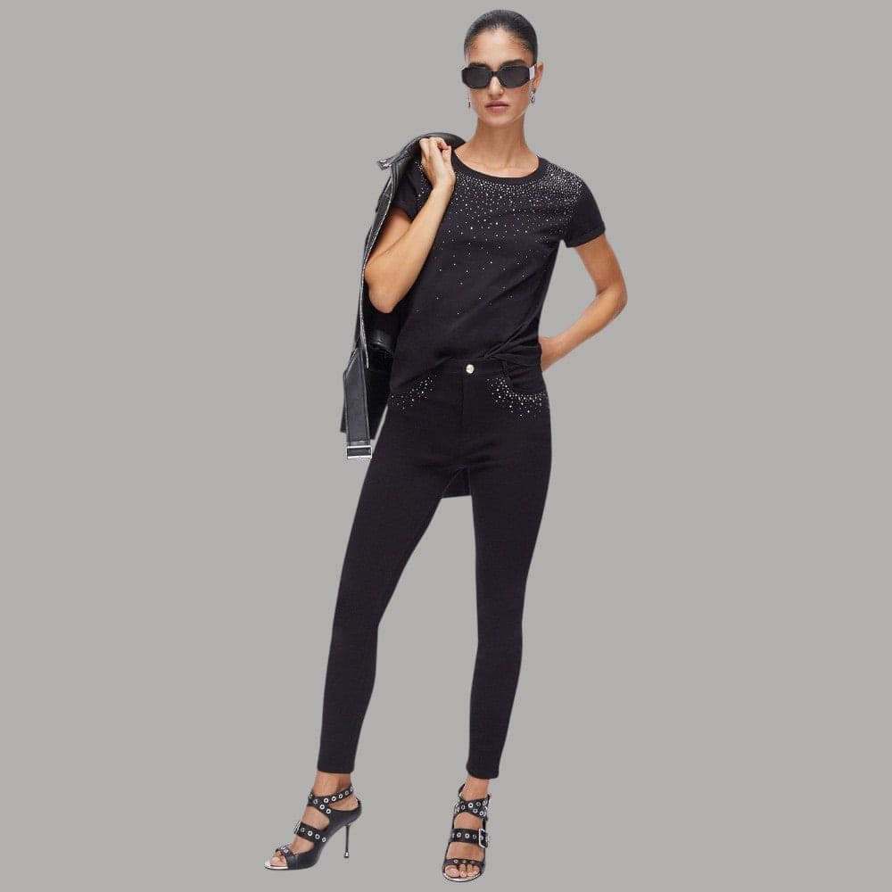 T-shirt Liu Jo in Cotone con Strass Dégradé, Eleganza e Comfort - 4