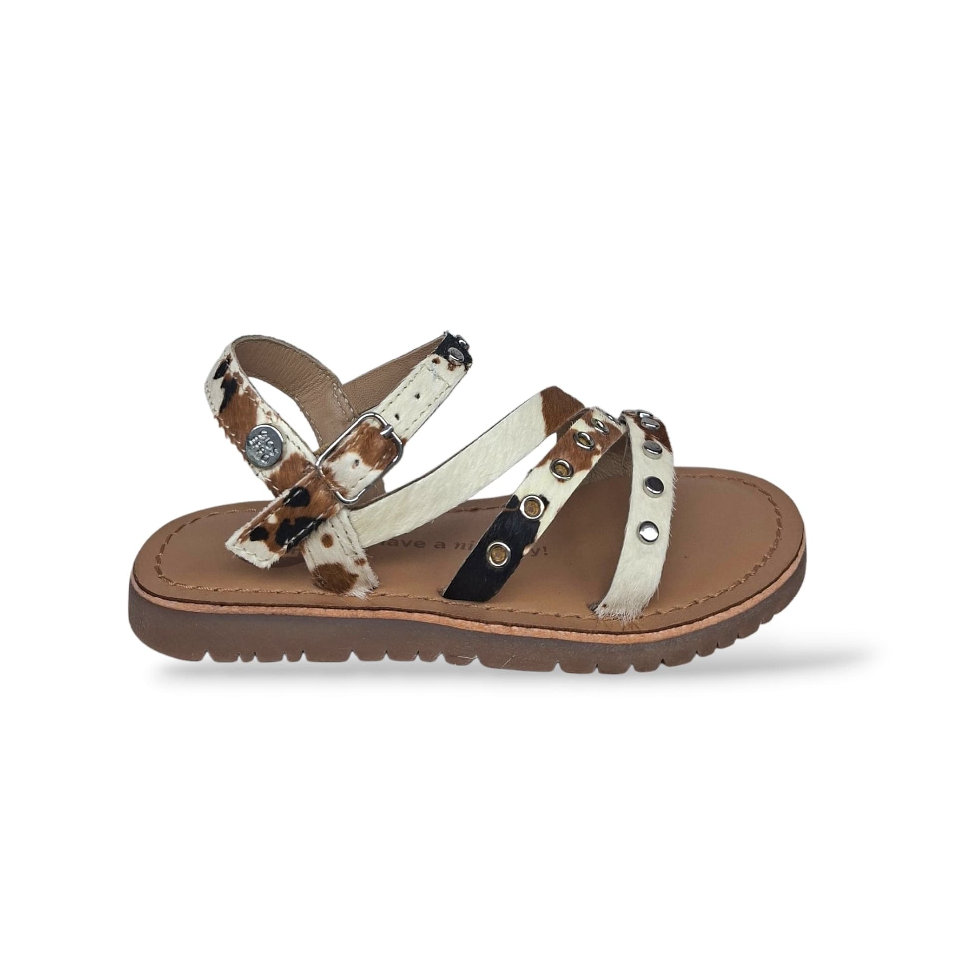 Sandali Bambina GIOSEPPO KIMILILI 79266 – Bianco e Nero in Pelle Premium | Velcro per un Look Bold e Fashion