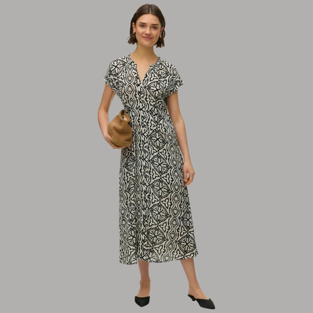 Vero Moda vestito lungo viscosa senza maniche stampa ripetuta regular fit - 6