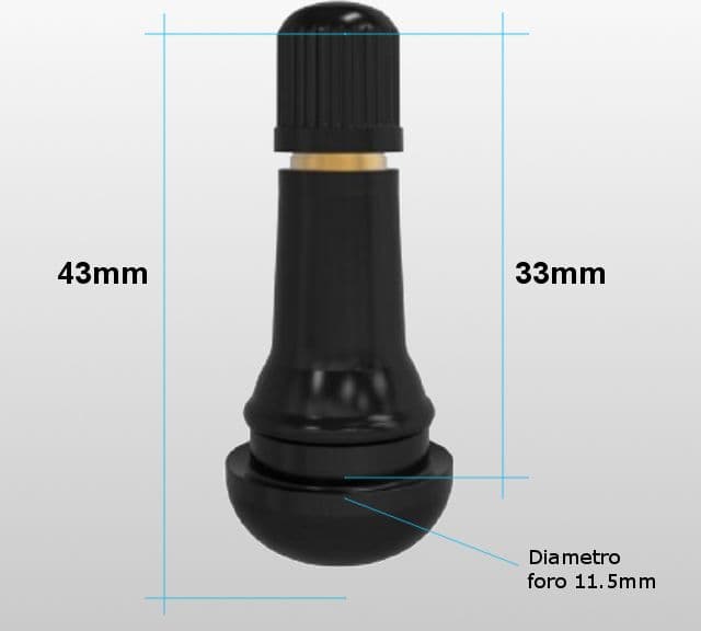 1000 Valvole Tubeless in gomma TR413 lunghezza 43mm per cerchi in lega o in ferro - 2