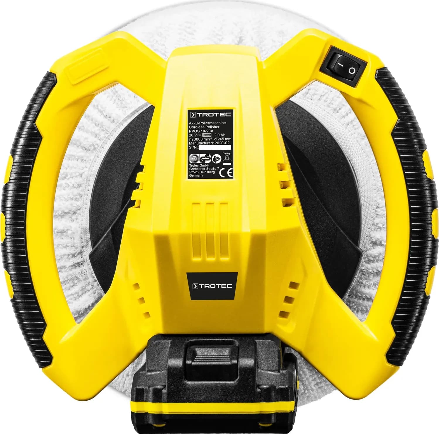 Lucidatrice a batteria PPOS-10 20V a movimento eccentrico disco diametro 245mm - 7