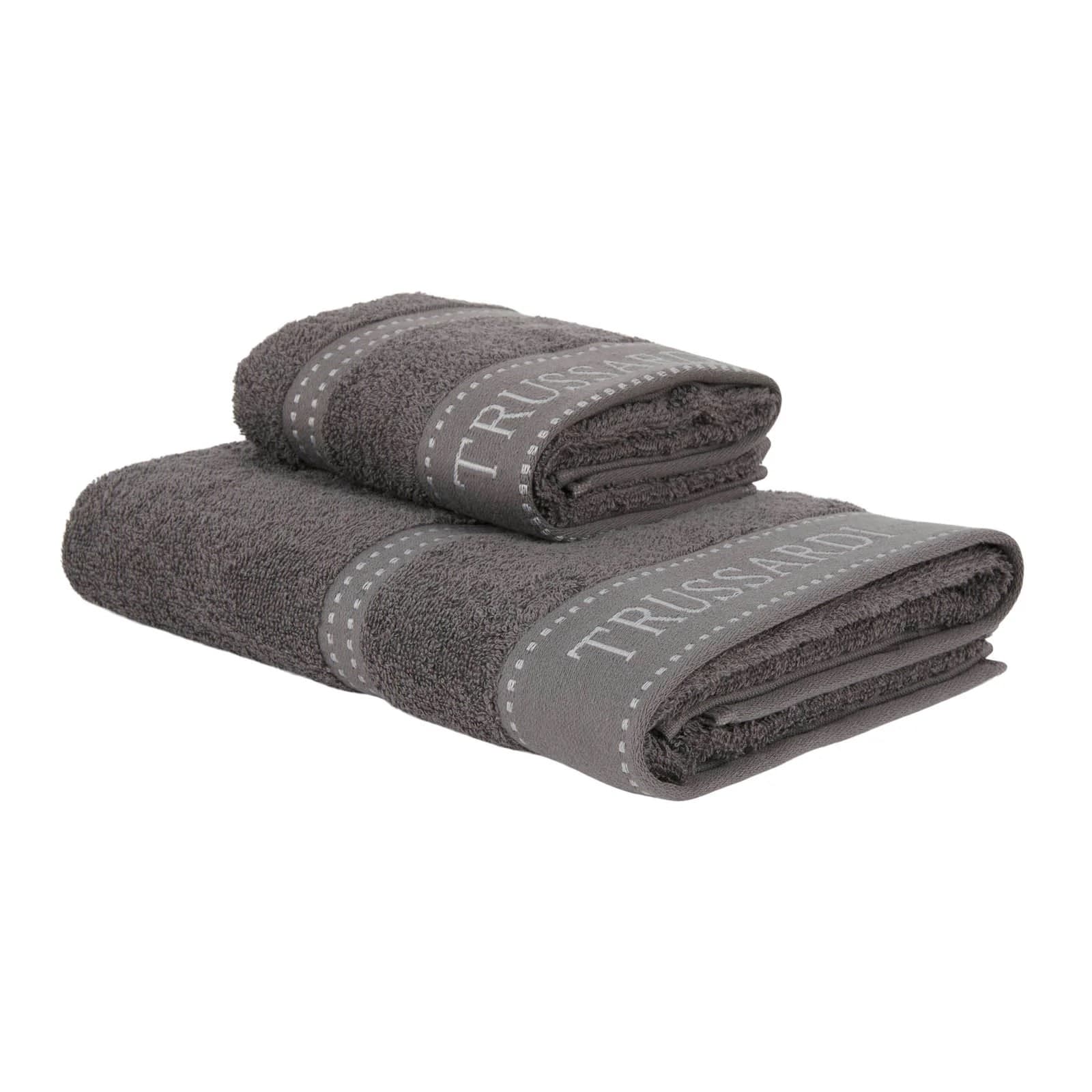 Asciugamani Trussardi Ribbon – Set Bagno Viso + bidet di Lusso in Spugna di Puro Cotone Cimato - 2