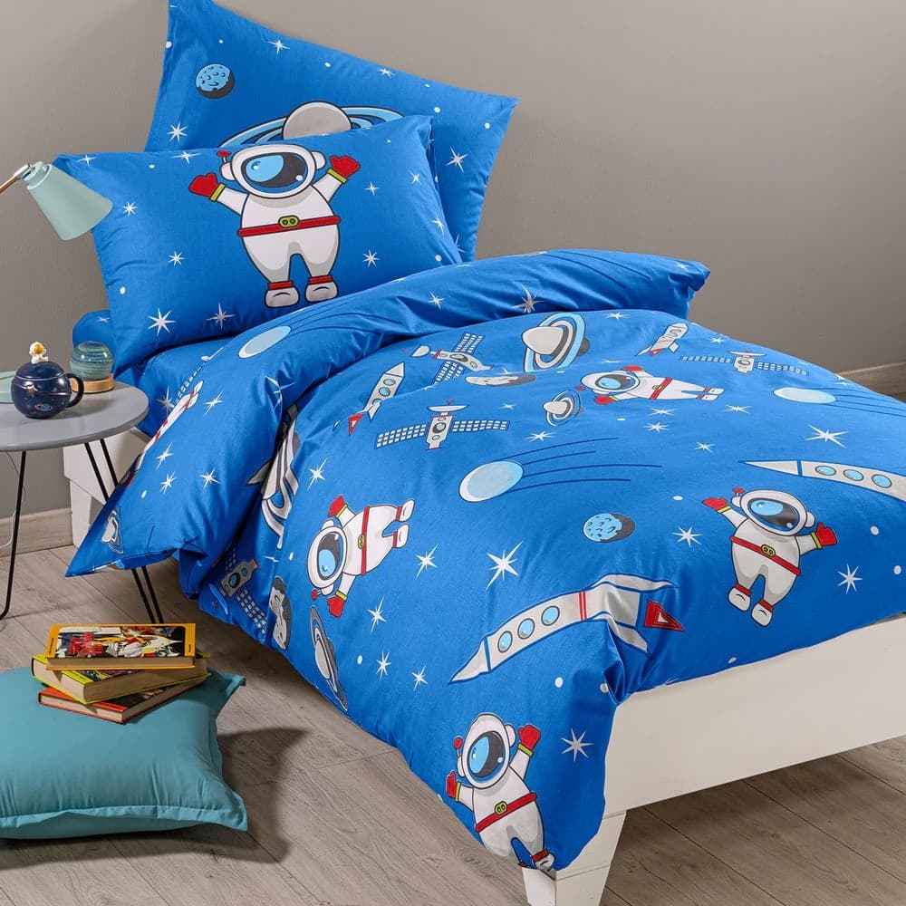 Copripiumino Kids Spazio ! Caleffi Kids –Completo in Puro Cotone Premium Blu - 2