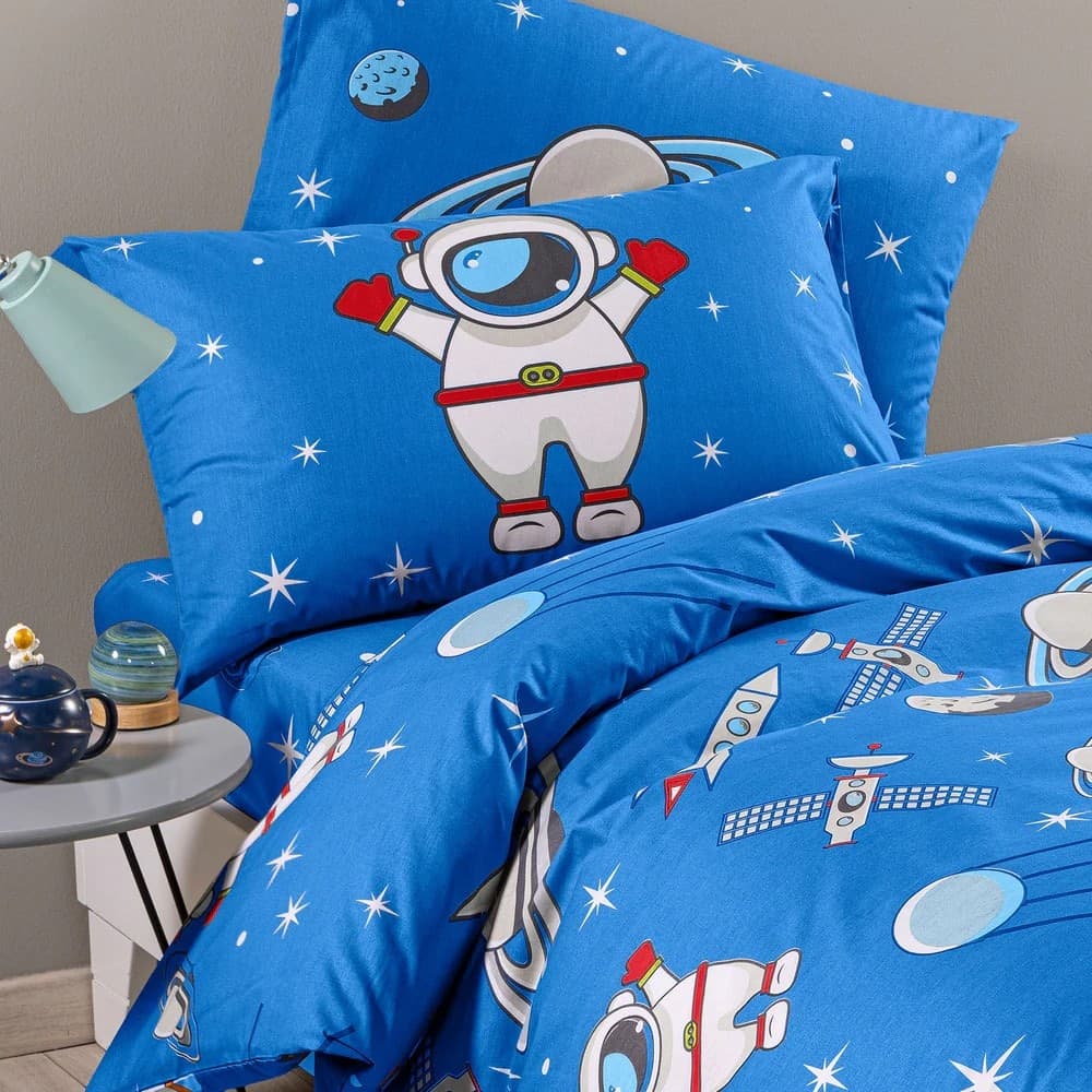 Copripiumino Kids Spazio ! Caleffi Kids –Completo in Puro Cotone Premium Blu - 3