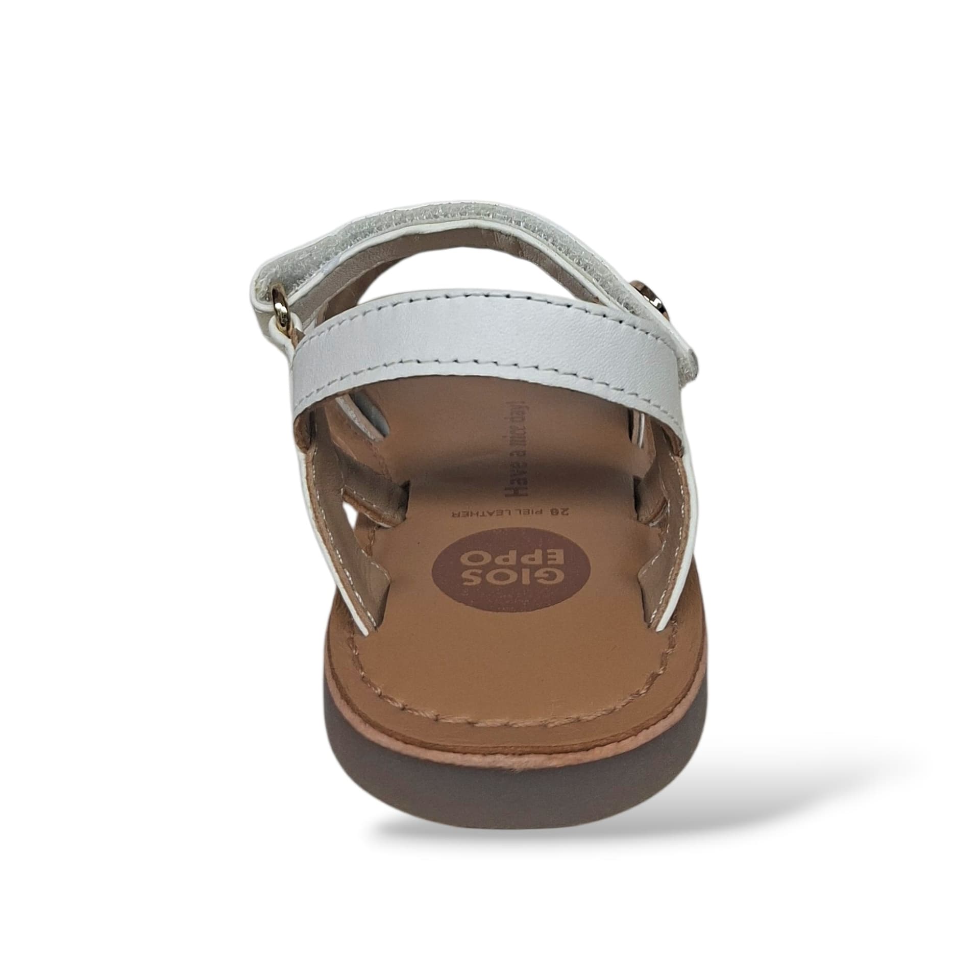 Sandali Ragazza GIOSEPPO AWENDO 78913 – Bianco e Argento in Pelle | Velcro per un Look Luminoso e Sofisticato - 3
