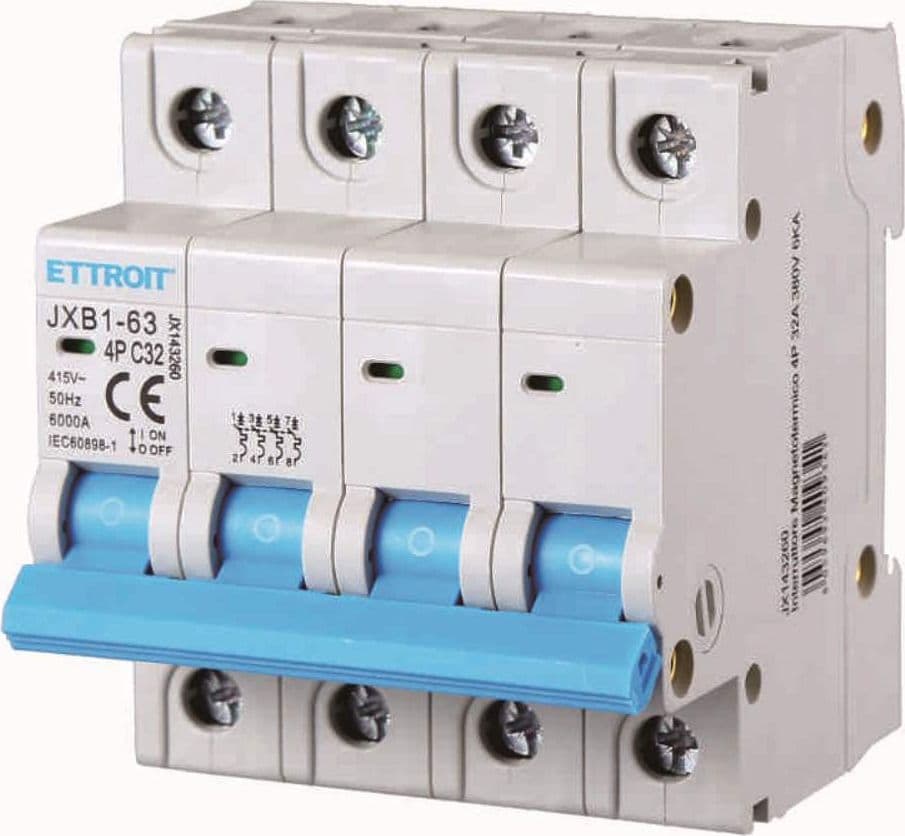 INTERRUTTORE MAGNETOTERMICO 4P 32A 380V 6KA