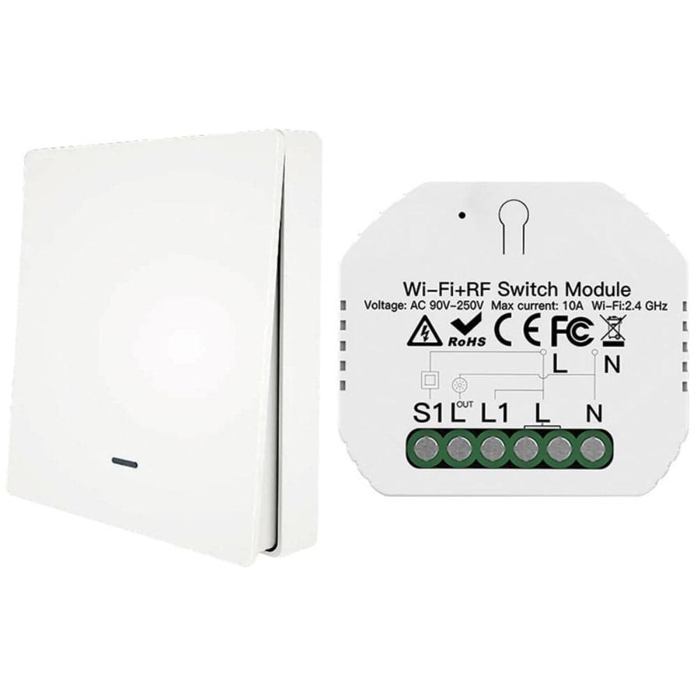 KIT RELE' ON/OFF + PULSANTE A PARETE.TUYA - 1