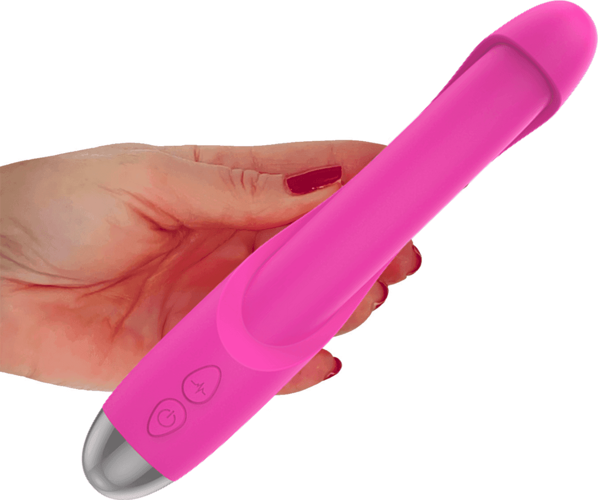 Vibratore Punto G Curvo Dildo in Silicone Stimolatore con 10 Modi di Vibrazione - 2