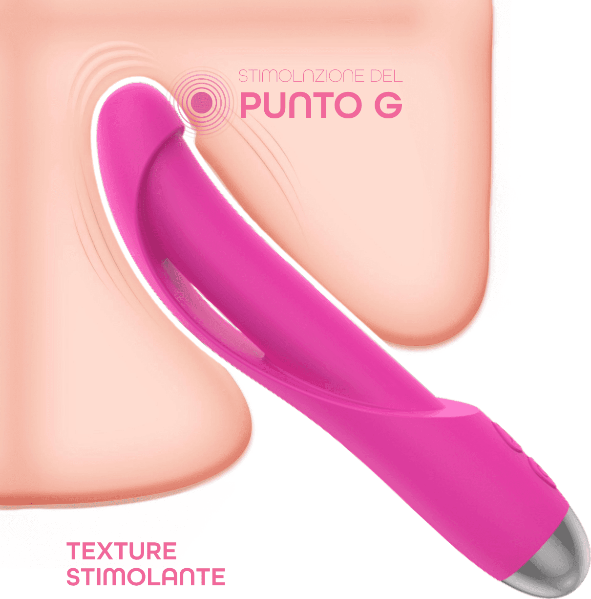 Vibratore Punto G Curvo Dildo in Silicone Stimolatore con 10 Modi di Vibrazione - 4