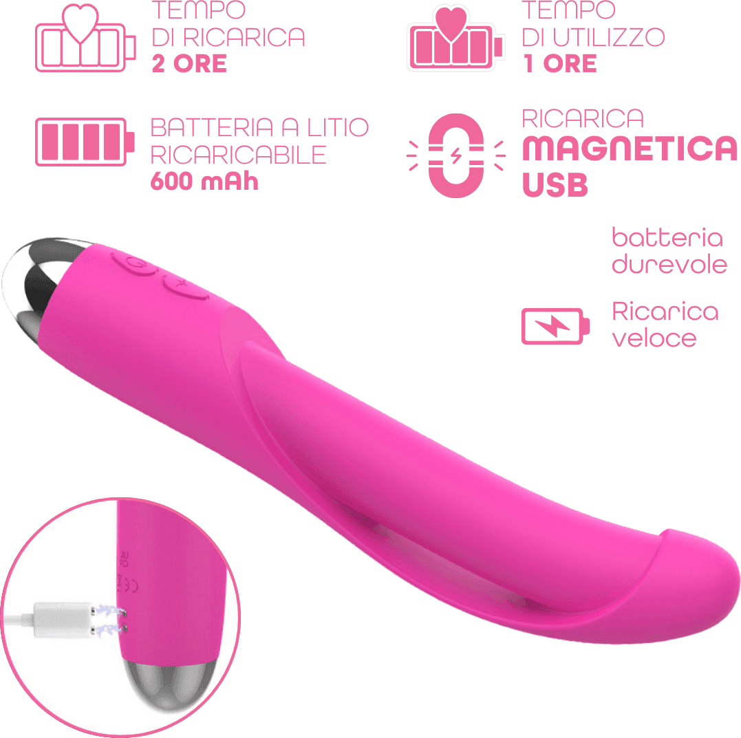 Vibratore Punto G Curvo Dildo in Silicone Stimolatore con 10 Modi di Vibrazione - 5