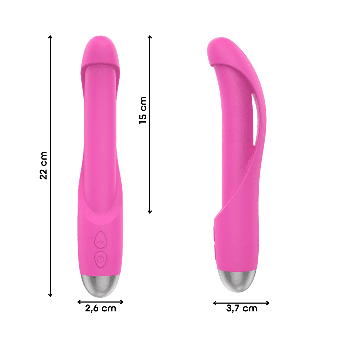 Vibratore Punto G Curvo Dildo in Silicone Stimolatore con 10 Modi di Vibrazione - 6