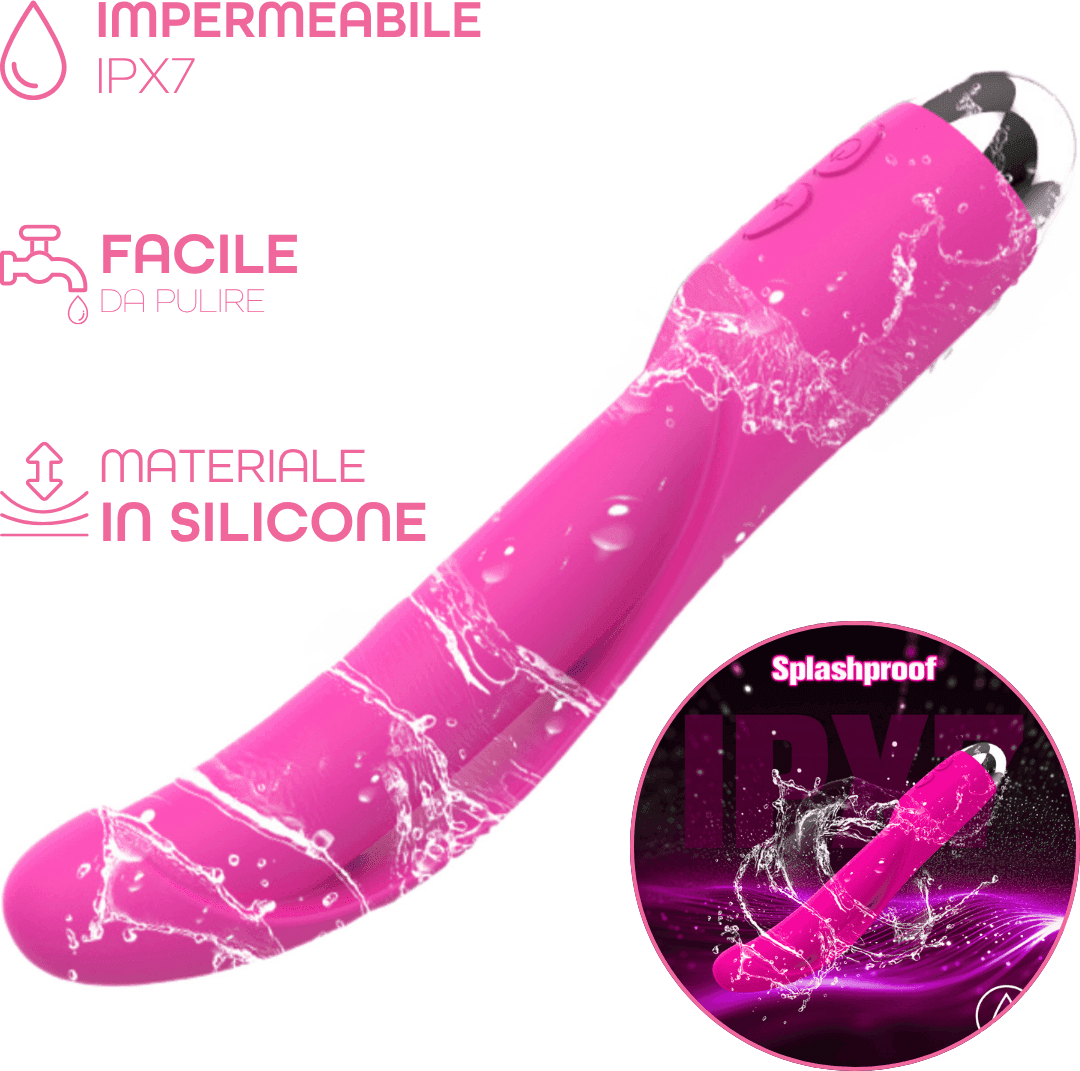 Vibratore Punto G Curvo Dildo in Silicone Stimolatore con 10 Modi di Vibrazione - 7