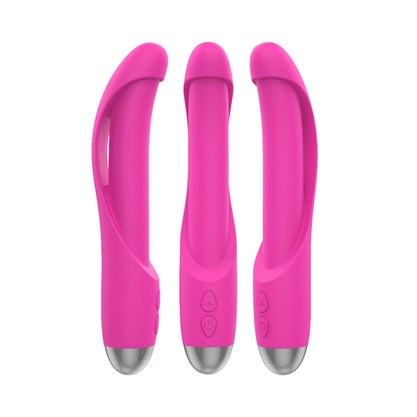 Vibratore Punto G Curvo Dildo in Silicone Stimolatore con 10 Modi di Vibrazione - 9