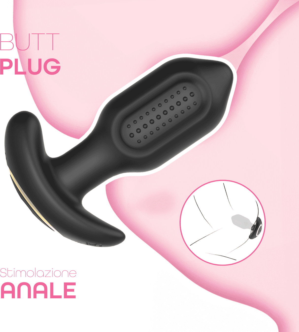 Stimolatore Prostata con Telecomando Vibratore Anale 360° Rotante in Silicone - 4