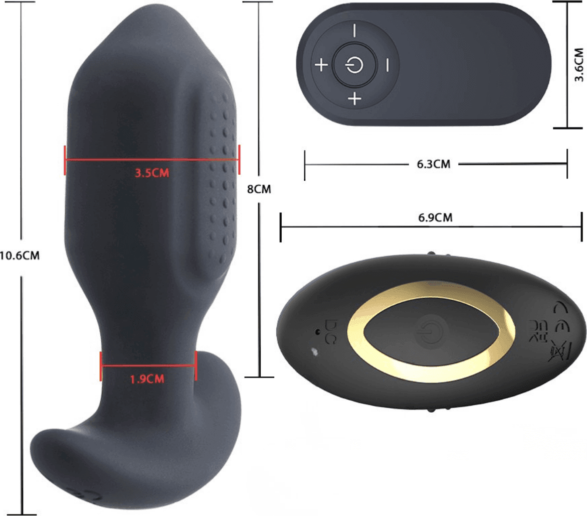 Stimolatore Prostata con Telecomando Vibratore Anale 360° Rotante in Silicone - 6