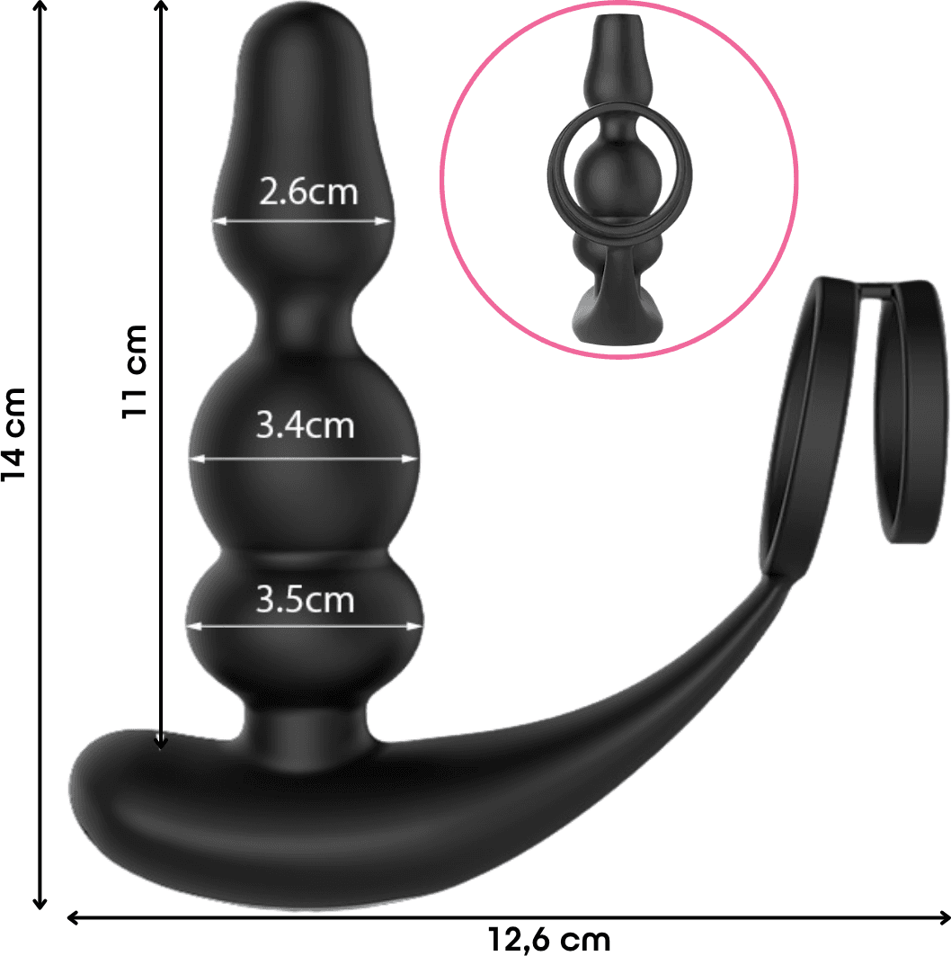Stimolatore Prostata con Telecomando Rotante Vibratore Anale Anello Pene Plug - 6