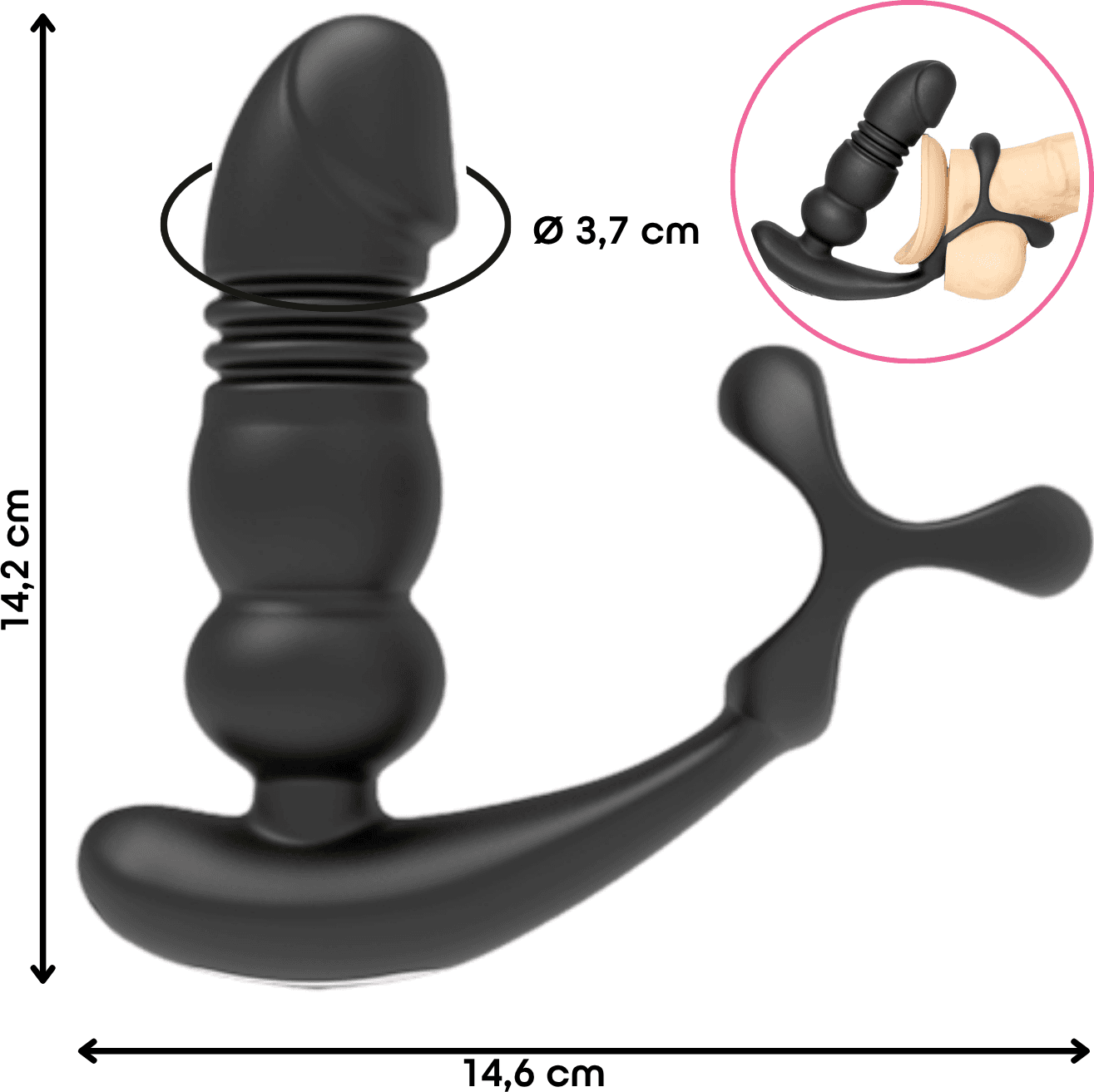 Massaggiatore Prostata con Thrusting Automatico Telecomando 7 Vibrazioni Potenti - 6
