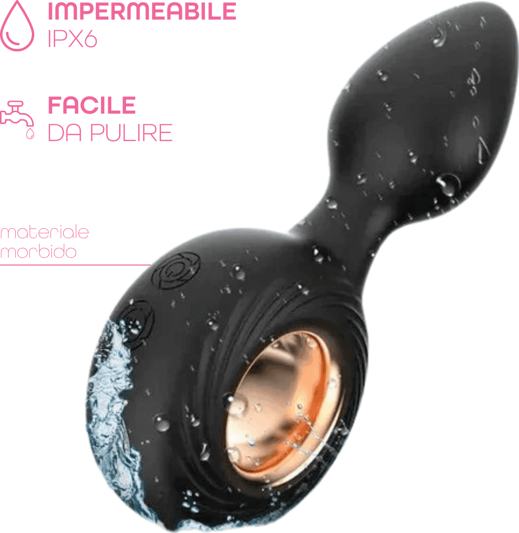 Butt Plug Anale Vibrante in Silicone Stimolatore Prostata Compatto 12 Modalità - 7
