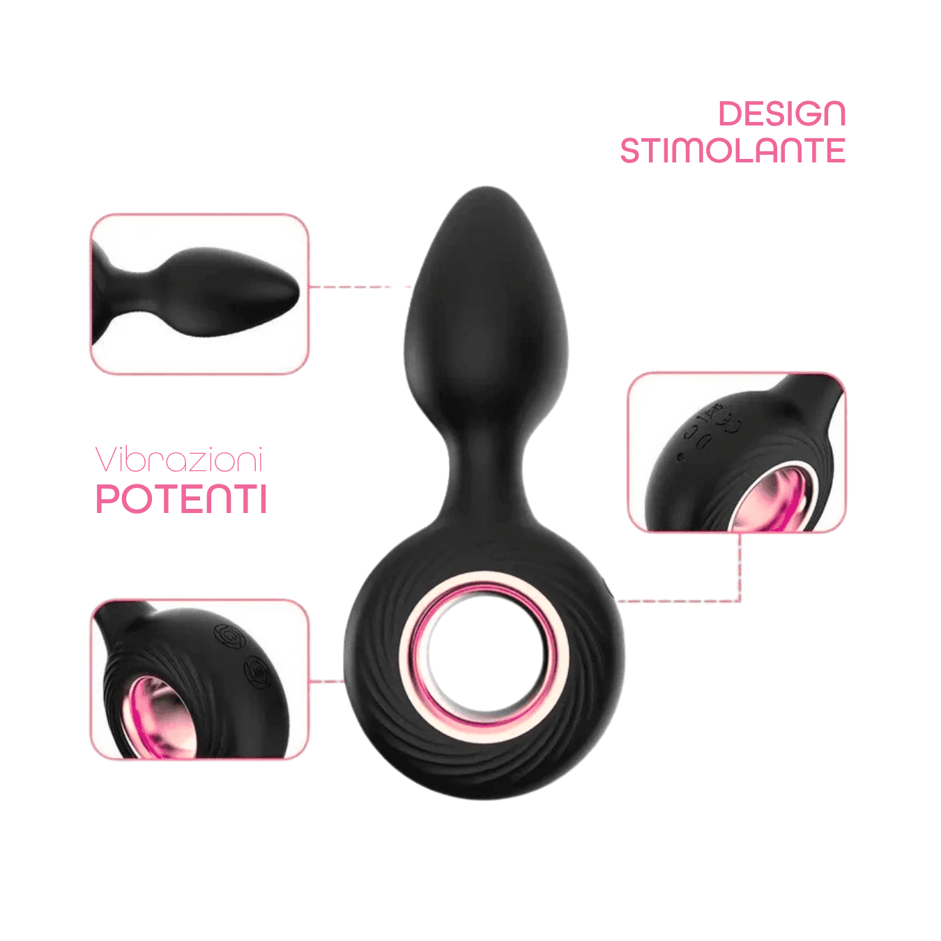Butt Plug Anale Vibrante in Silicone Stimolatore Prostata Compatto 12 Modalità - 9