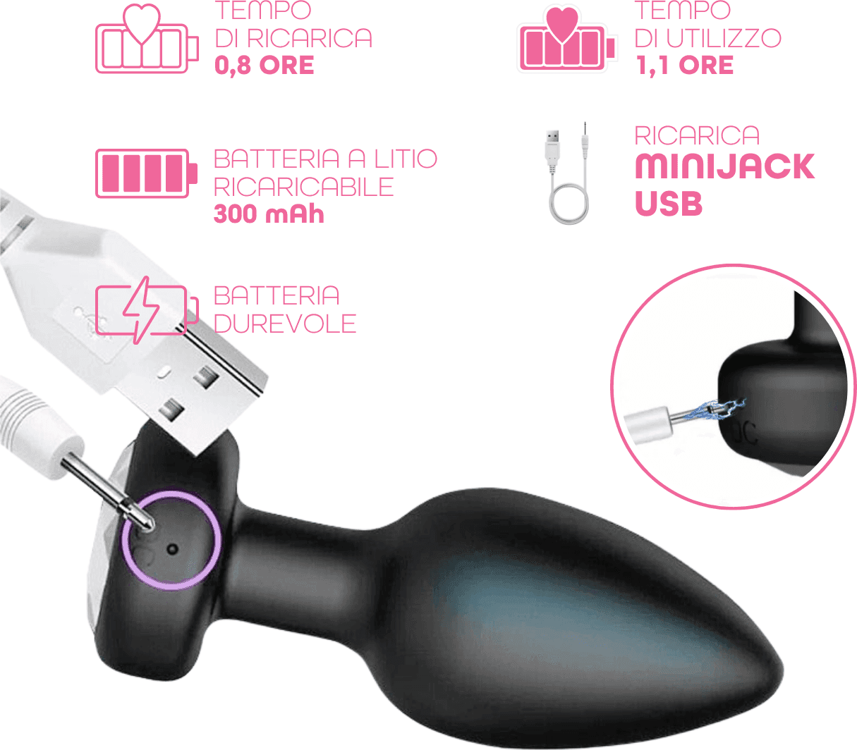 Plug Anale Vibrante con Telecomando Stimolatore Prostata 10 Modalità Vibrazione - 6