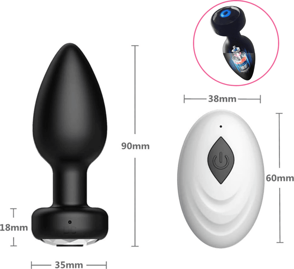 Plug Anale Vibrante con Telecomando Stimolatore Prostata 10 Modalità Vibrazione - 7