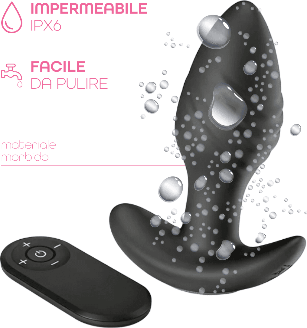 Butt Plug Anale Vibratore Dilatatore Sex Toys Anal Ruota e Vibra con Telecomando - 7