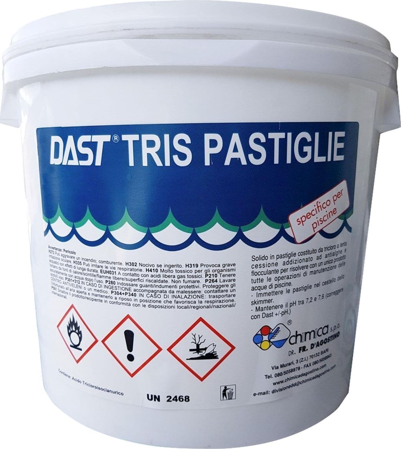 Cloro multifunzione "Tris pastiglie" con antialghe e flocculante per piscina in pastiglie - 4