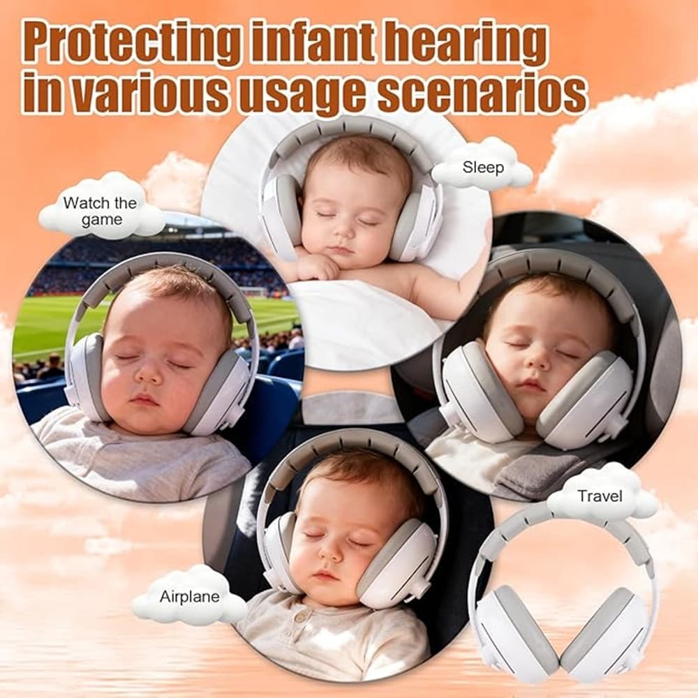 CUFFIE NEONATO ANTIRUMORE 2IN1 25DB PER PROTEZIONE RUMORE REGOLABILI ACUSTICI PER BAMBINI - 7