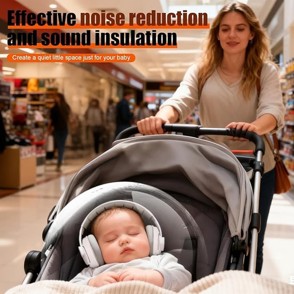 CUFFIE NEONATO ANTIRUMORE 2IN1 25DB PER PROTEZIONE RUMORE REGOLABILI ACUSTICI PER BAMBINI - 9
