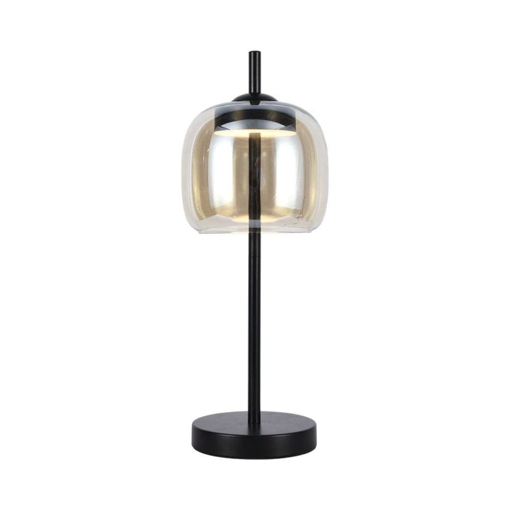 Lampada LED da Tavolo Cablata 7W in Metallo Nero e Vetro Ambrato 180x475mm 3000K - 1