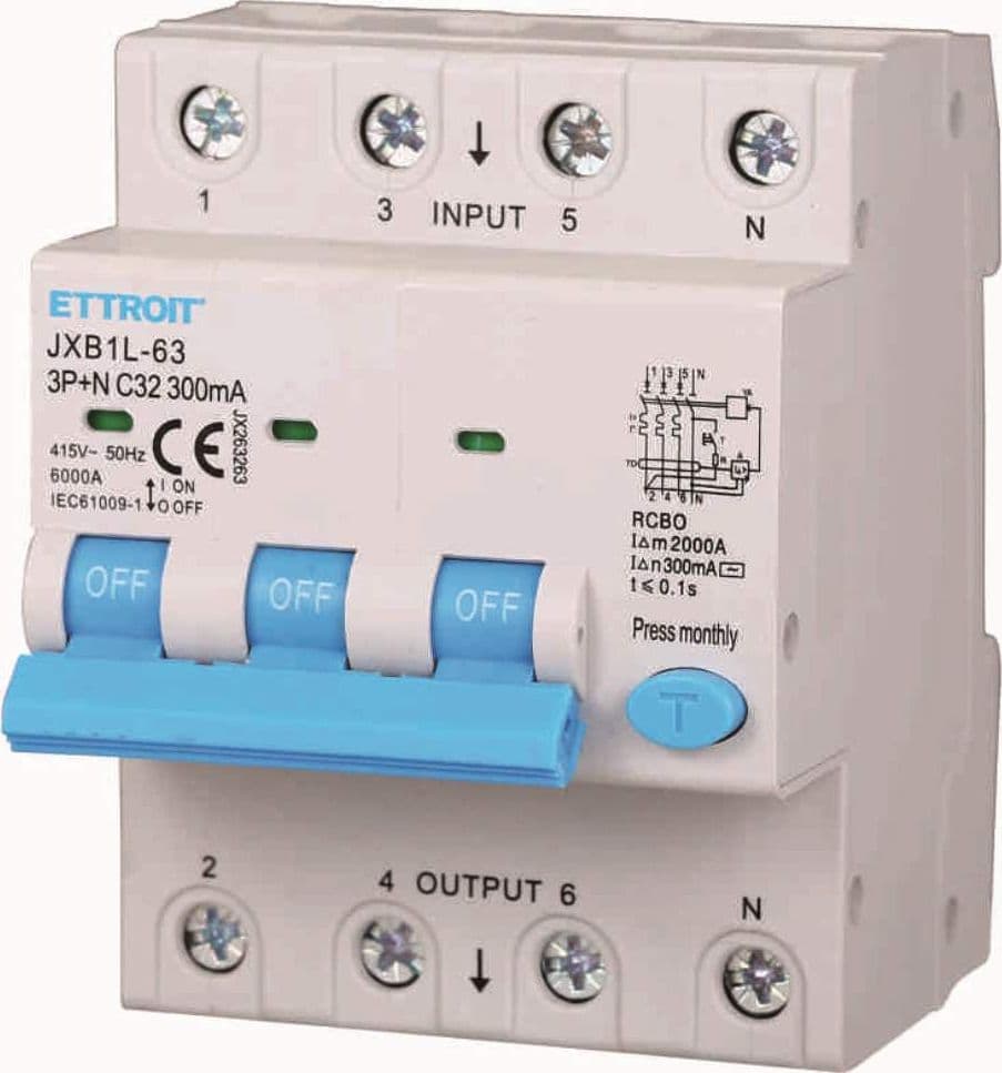 Magnetotermico Differenziale 3P+N 32A 300mA 380V-6KA