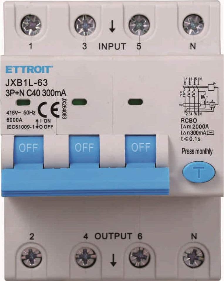 Magnetotermico Differenziale 3P+N 40A 300mA 380V-6KA | JX264063 - 1