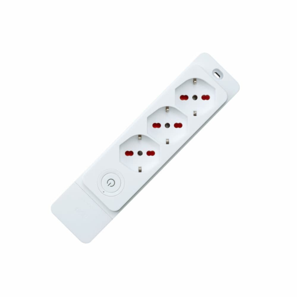 MULTIPRESA 3 PRESE + INTERRUTTORE LINEA PROFESSIONALE SENZA CAVO ADATTA PER CANALINA - 1