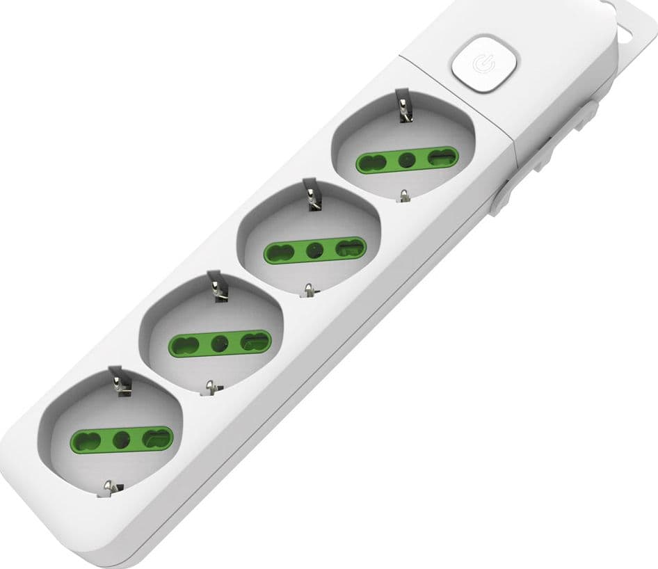 Multipresa 4 Posti Serie STANDARD Universale - Interruttore senza cavo - 1