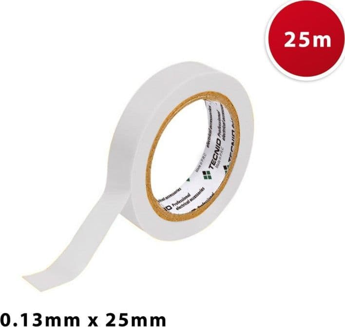 NASTRO ISOLANTE BIANCO 0.13X25X25 MT