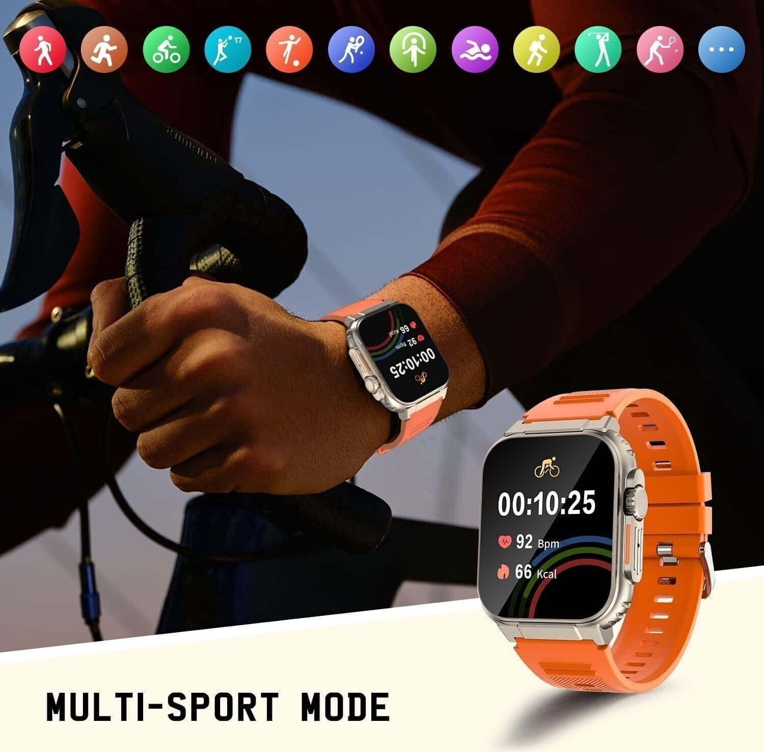Smartwatch uomo Effettua Risponde Chiamate fitness tracker cardiofrequenzimetro - 4