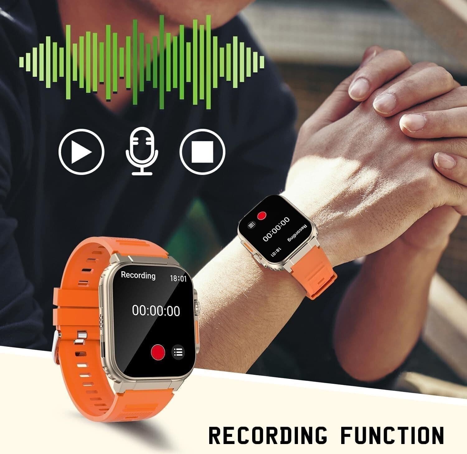 Smartwatch uomo Effettua Risponde Chiamate fitness tracker cardiofrequenzimetro - 5