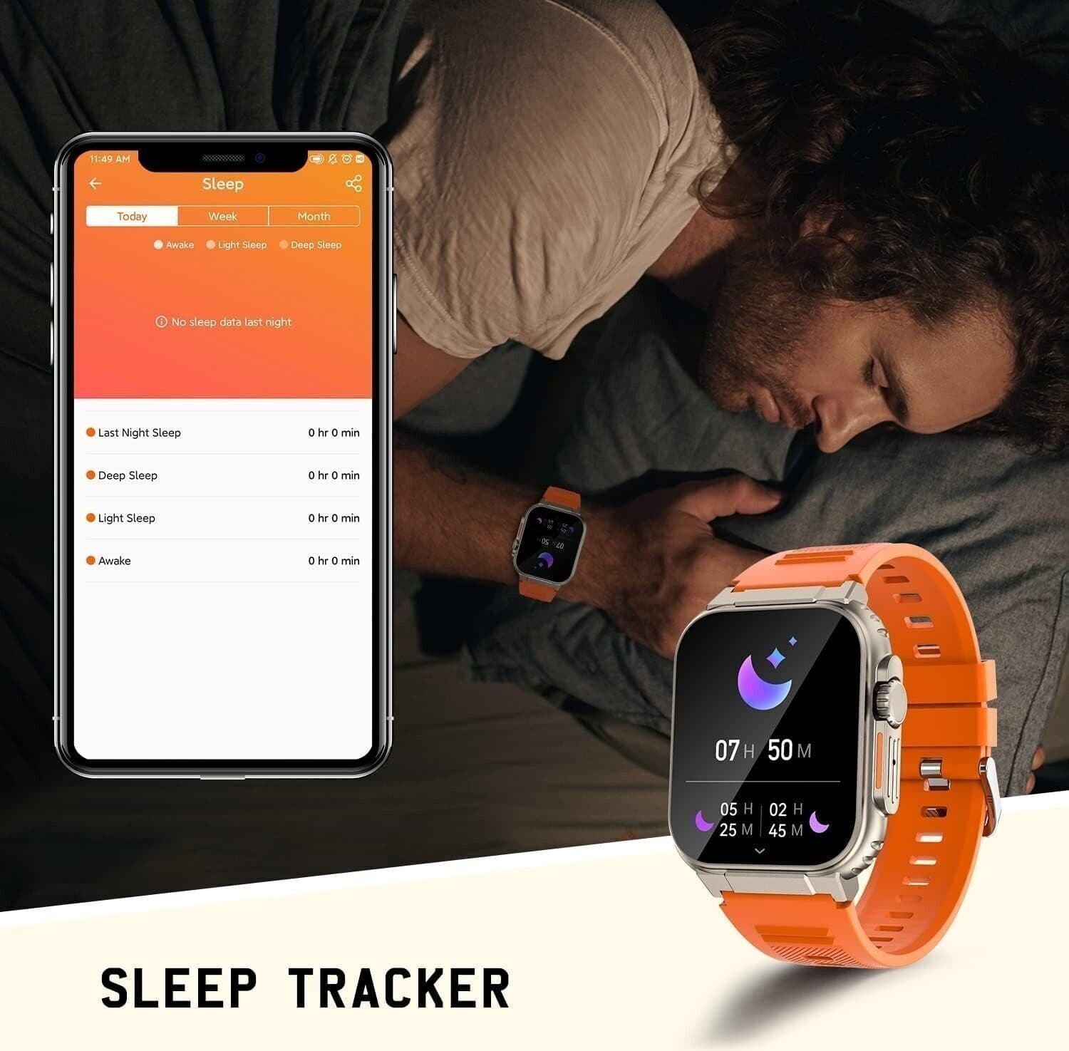 Smartwatch uomo Effettua Risponde Chiamate fitness tracker cardiofrequenzimetro - 6