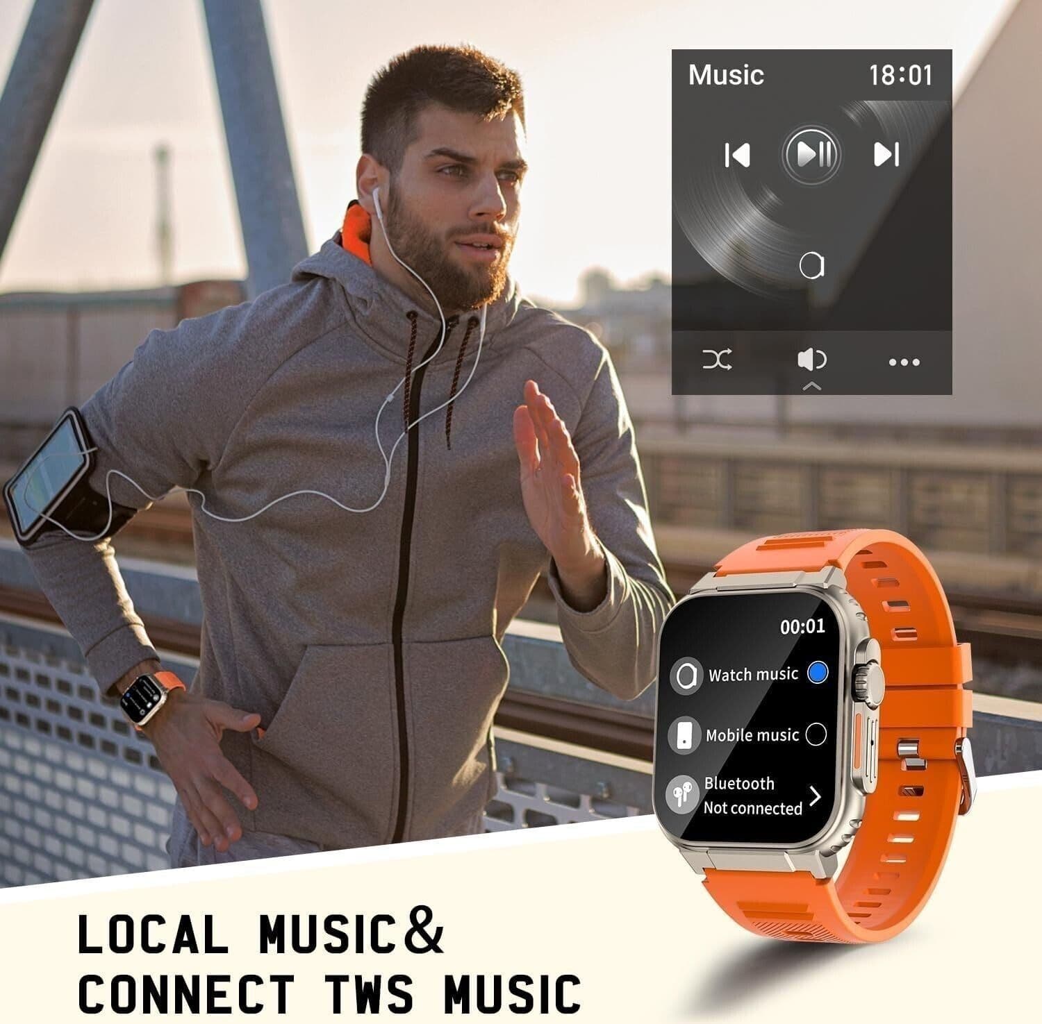 Smartwatch uomo Effettua Risponde Chiamate fitness tracker cardiofrequenzimetro - 8