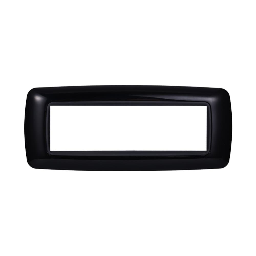 PLACCA PLASTICA 6P BOMBATA NERO - COMPATIBILE LIVING NERA