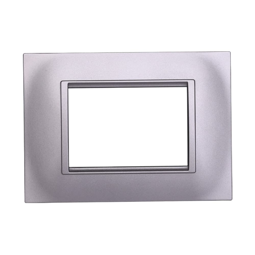 PLACCA QUADRATA 3P SILVER COMPATIBILE LIVING