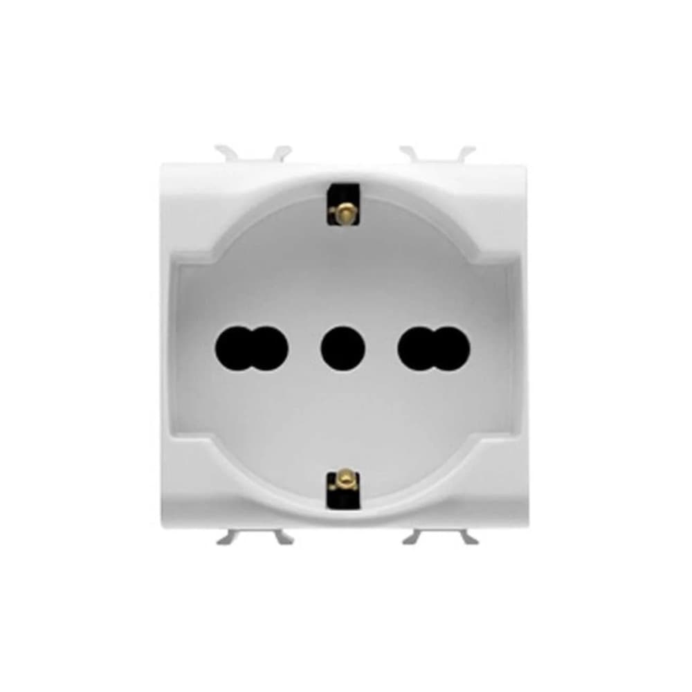 PRESA SCHUKO P40 BIANCA - COMPATIBILE GEWISS SYSTEM