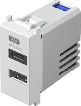 PRESA USB + TYPE C 20W 1M - BIANCO