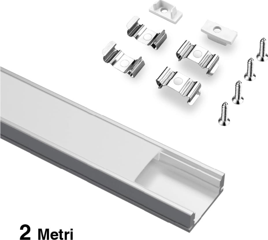Profilo alluminio per Strip LED da incasso o da soffitto Strip 12mm - 1