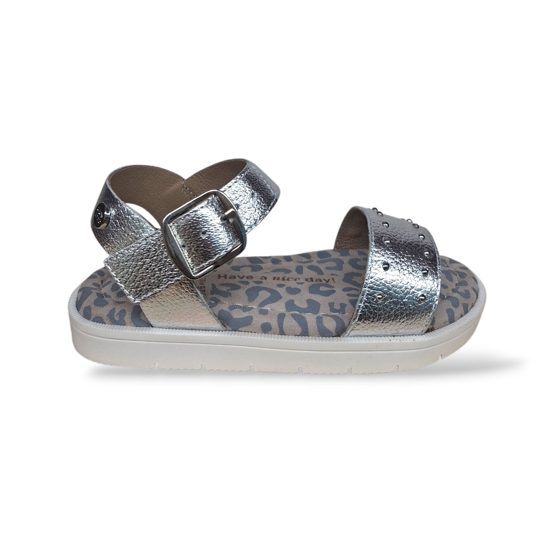 Sandali Bambina GIOSEPPO CABERFAE 78921 Argento – Scarpe Cerimonia in Pelle con Fibia