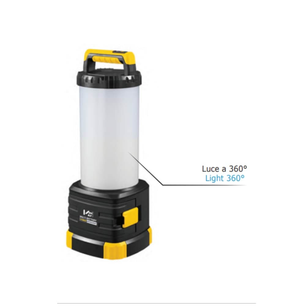 PROIETTORE LED IBRIDO 60W A BATTERIA 360° CON CCT SELEZIONABILE 3000K/4000K/6000K - 1