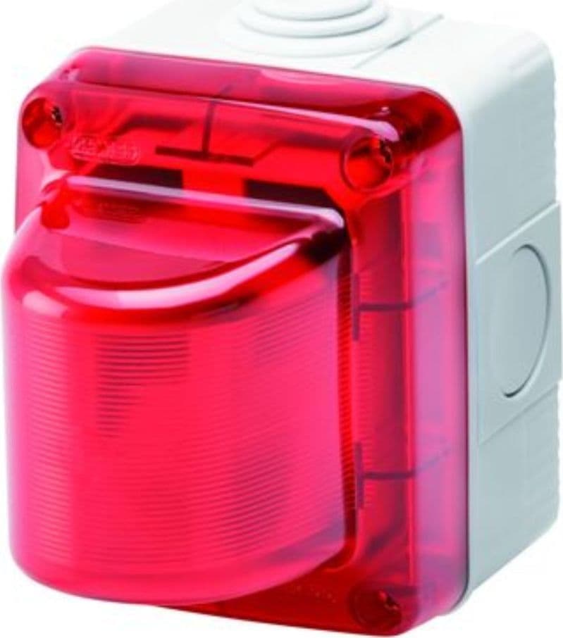 Spia di Segnalazione - 15W - 230V - Diffusore Rosso - IP55 - Grigio - 1