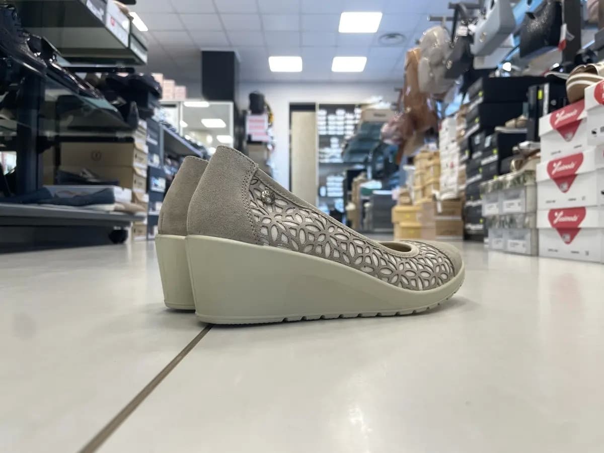 ENVAL SOFT Ballerina con zeppa in pelle beige - 2