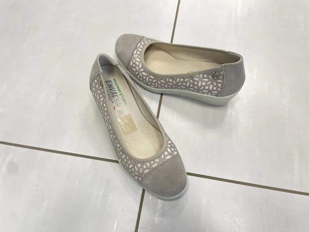 ENVAL SOFT Ballerina con zeppa in pelle beige - 3