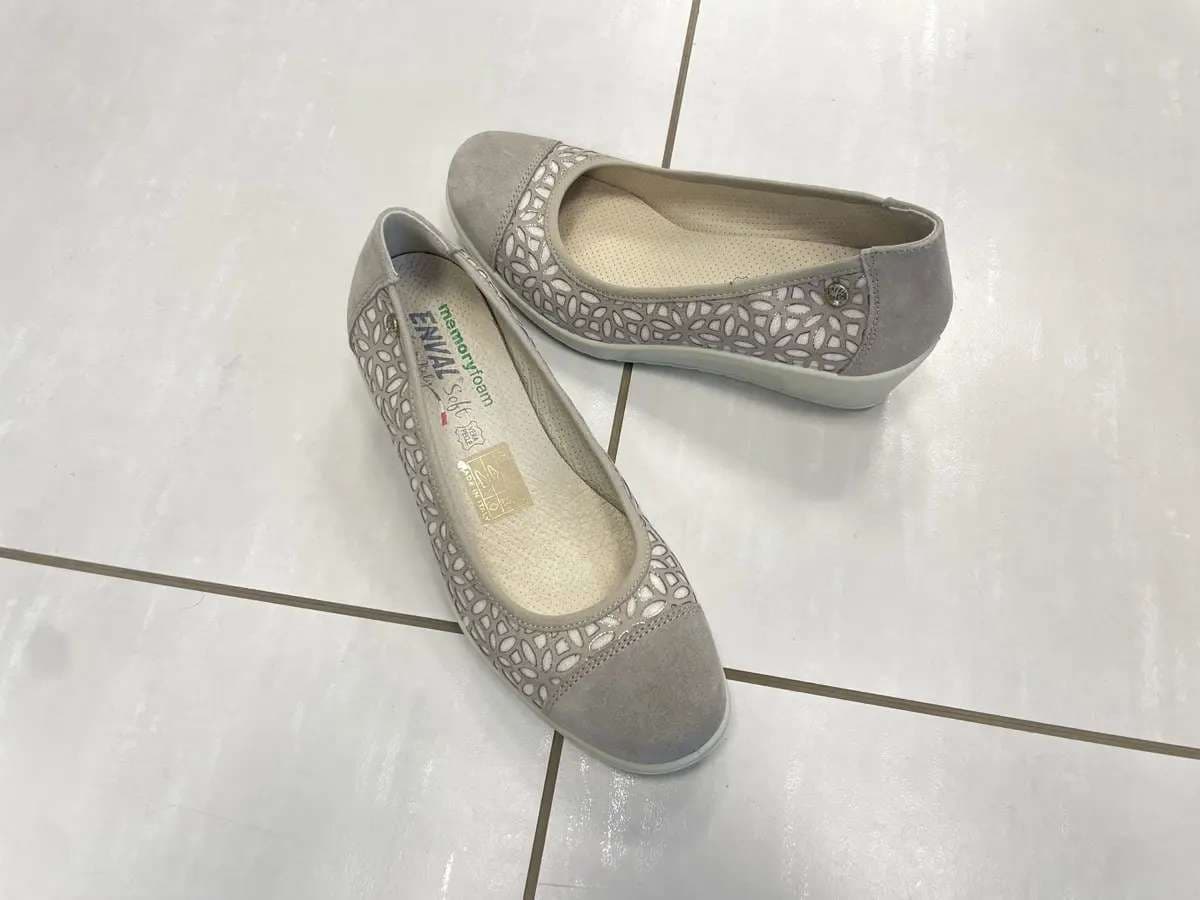 ENVAL SOFT Ballerina con zeppa in pelle beige - 3